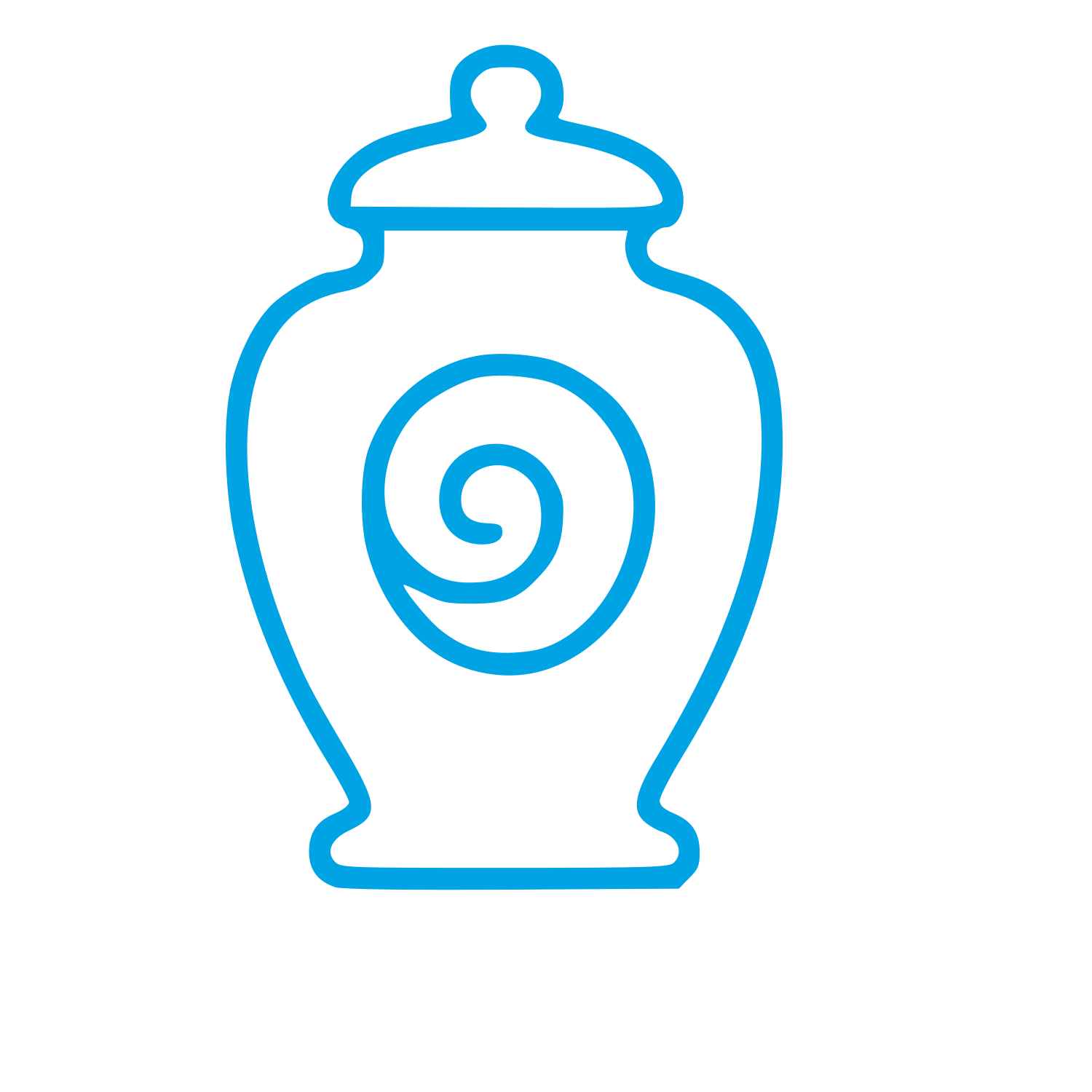 Monoline Urn Spiral Logo #00a3e4
