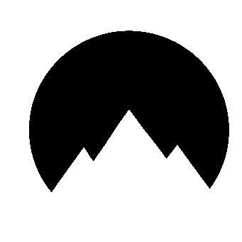 Negative Space Mountain Circle Logo