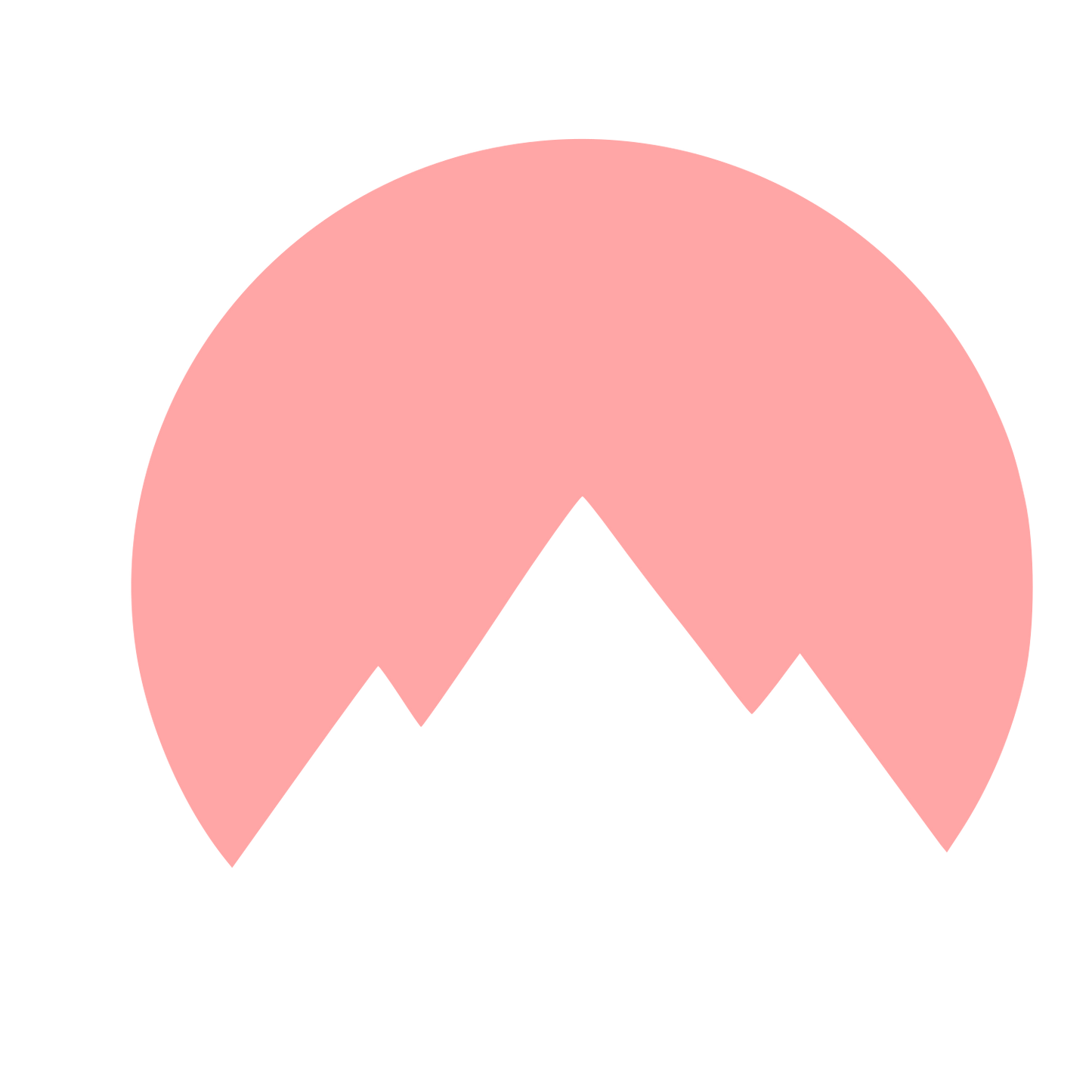 Negative Space Mountain Circle Logo #ffa6a6