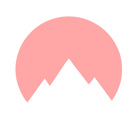 Negative Space Mountain Circle Logo #ffa6a6