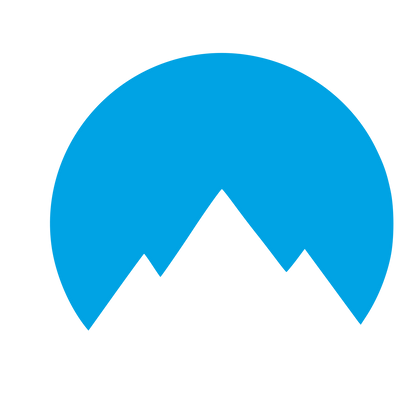 Negative Space Mountain Circle Logo #00a3e4