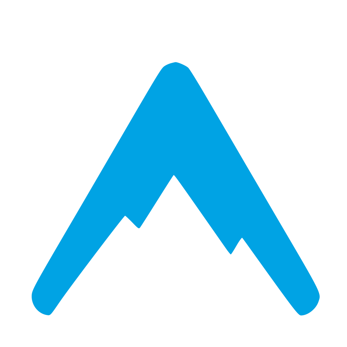 Mountain Peak Negative Space Logo #00a3e4