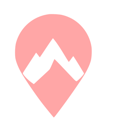 Mountain Map Pin Logo #ffa6a6
