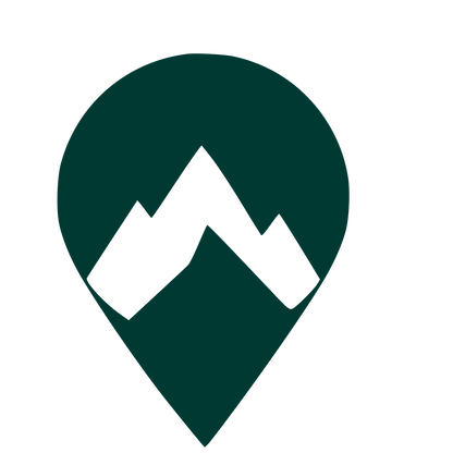 Mountain Map Pin Logo #003932