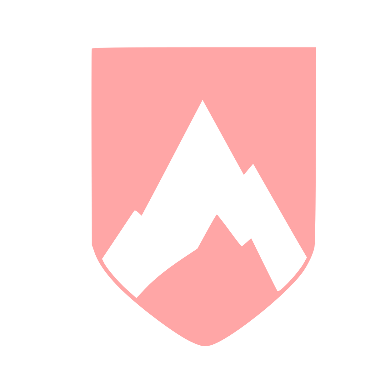 Mountain Shield Crest Logo #ffa6a6