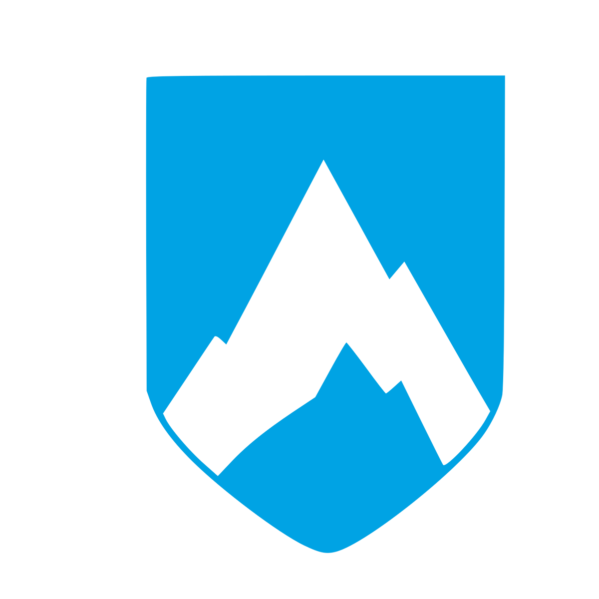 Mountain Shield Crest Logo #00a3e4