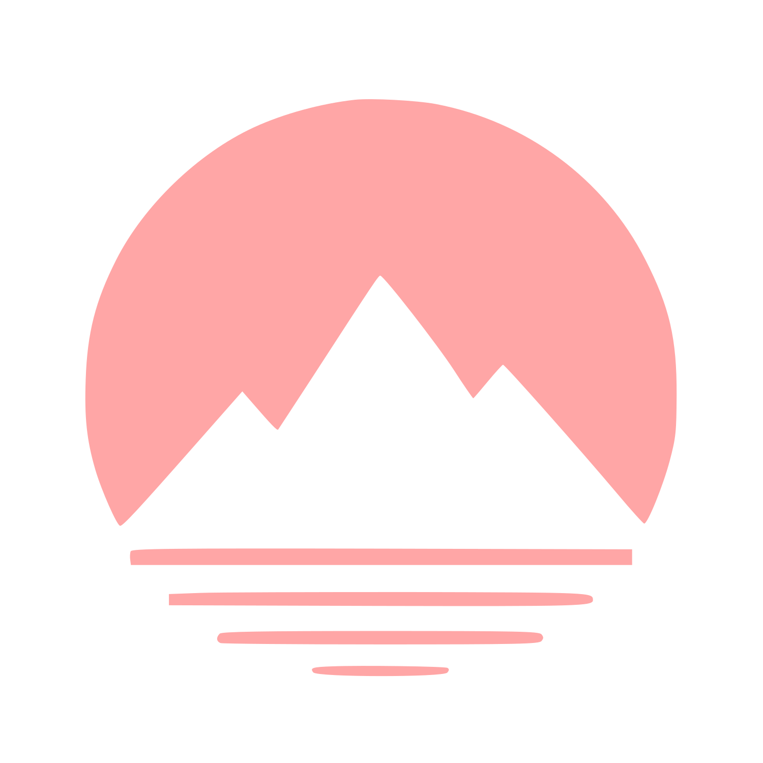 Mountain Circle Negative Space Logo #ffa6a6
