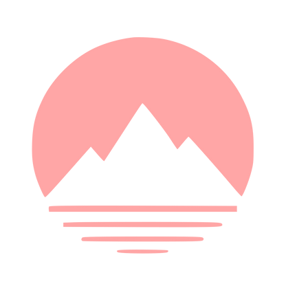 Mountain Circle Negative Space Logo #ffa6a6