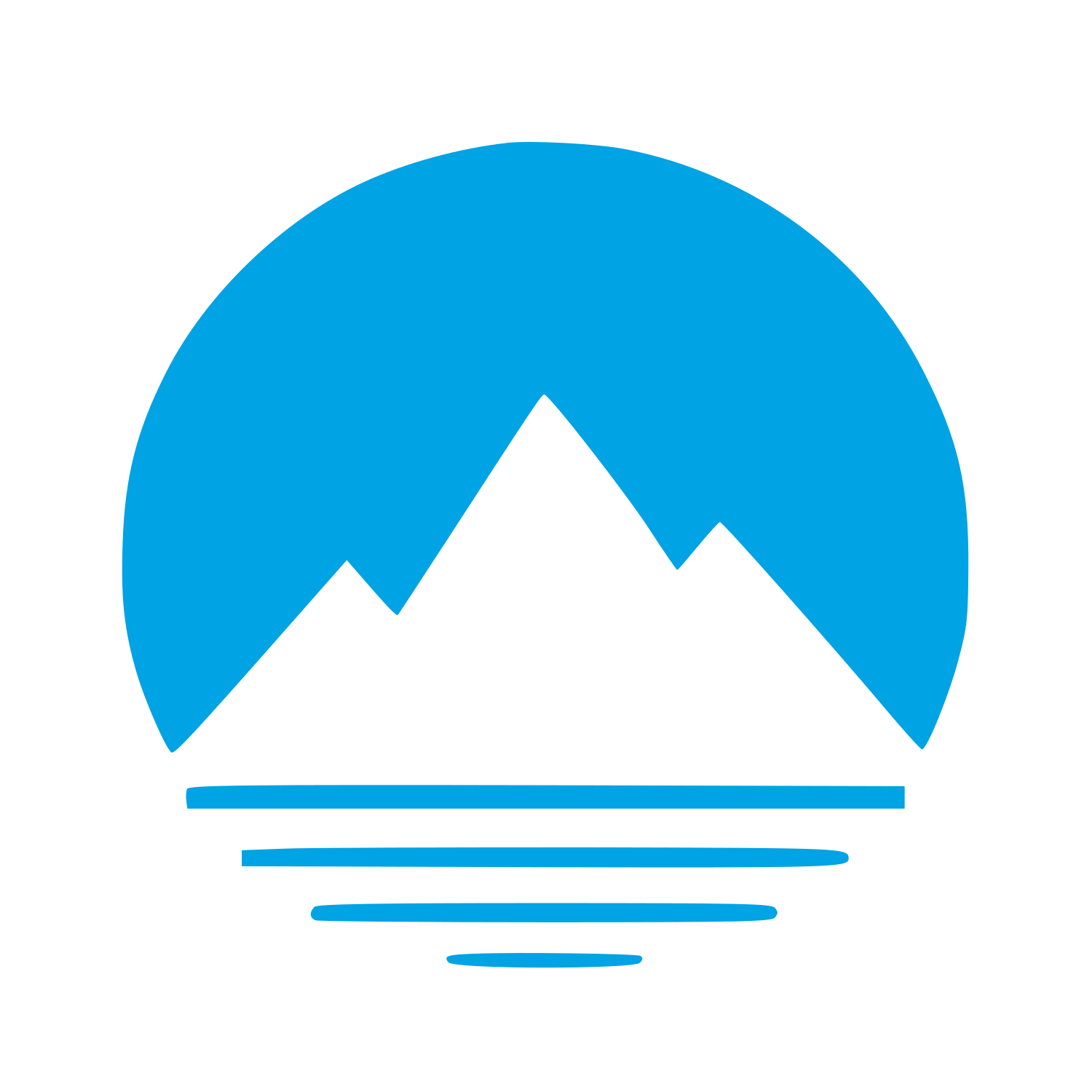Mountain Circle Negative Space Logo #00a3e4