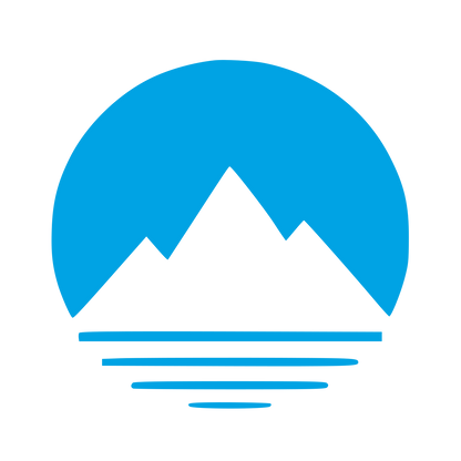 Mountain Circle Negative Space Logo #00a3e4