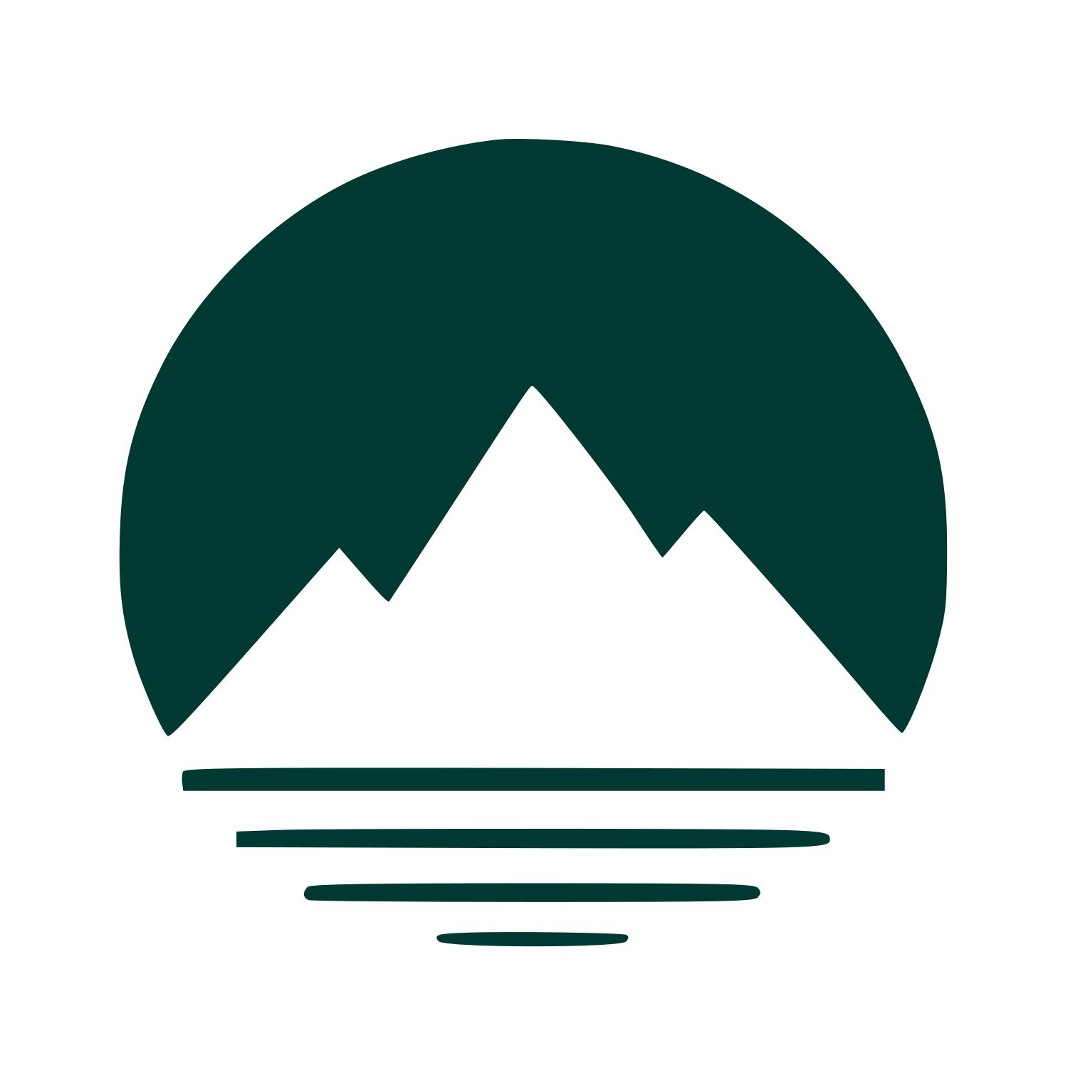 Mountain Circle Negative Space Logo #003932