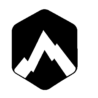 Mountain Hexagon Negative Space Logo
