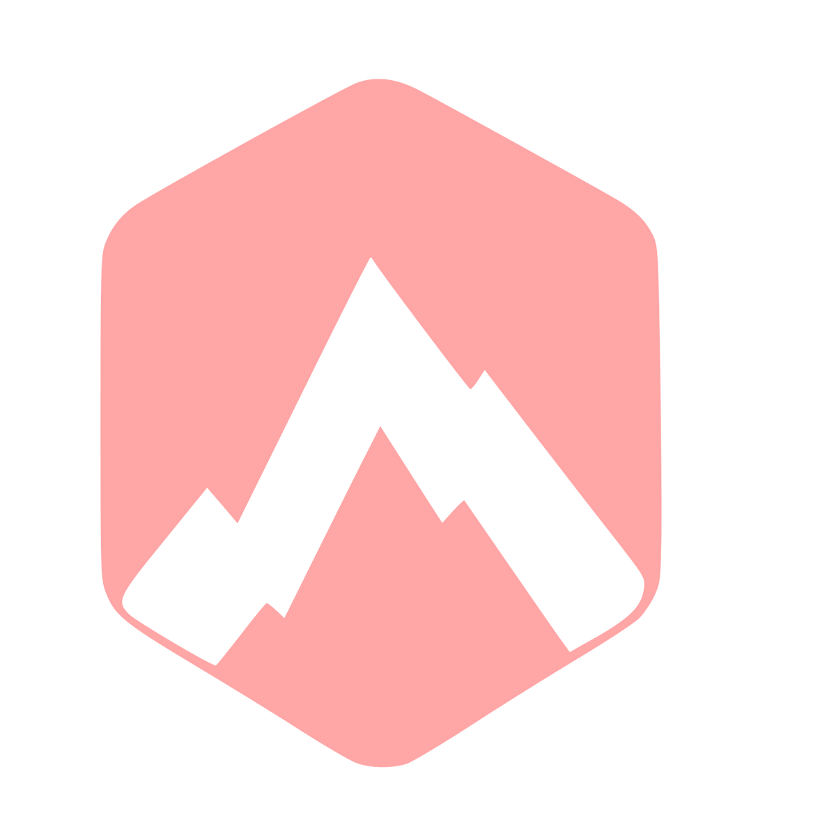 Mountain Hexagon Negative Space Logo #ffa6a6