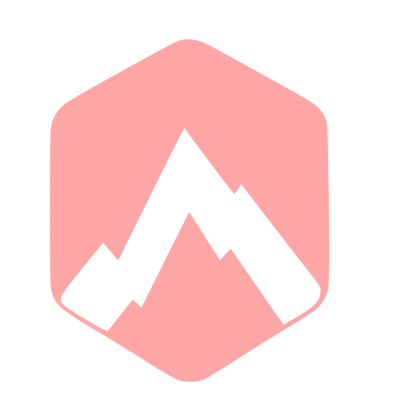 Mountain Hexagon Negative Space Logo #ffa6a6