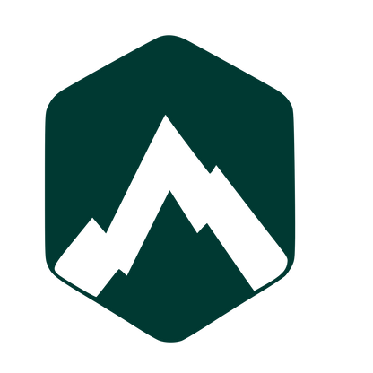 Mountain Hexagon Negative Space Logo #003932