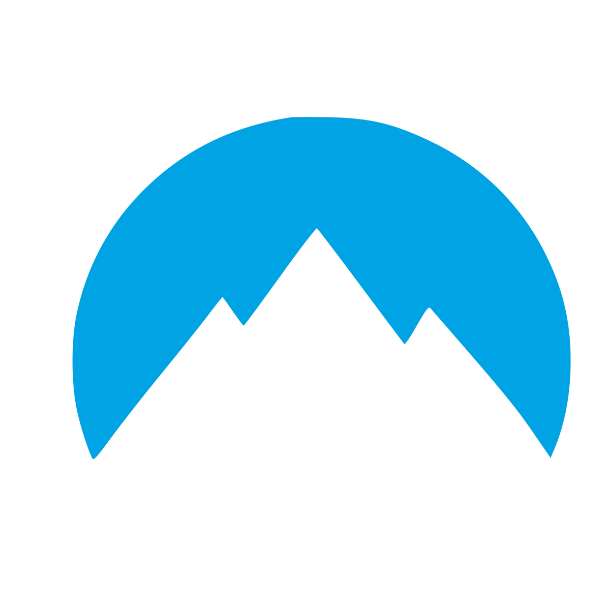 Negative Space Mountain Logo #00a3e4