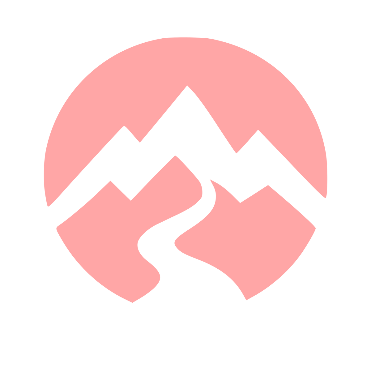 Mountain River Negative Space Logo #ffa6a6