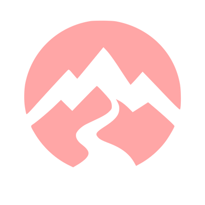 Mountain River Negative Space Logo #ffa6a6
