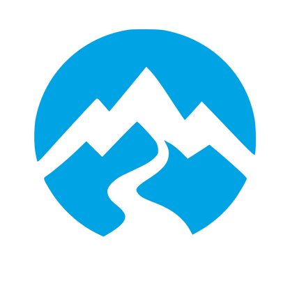 Mountain River Negative Space Logo #00a3e4