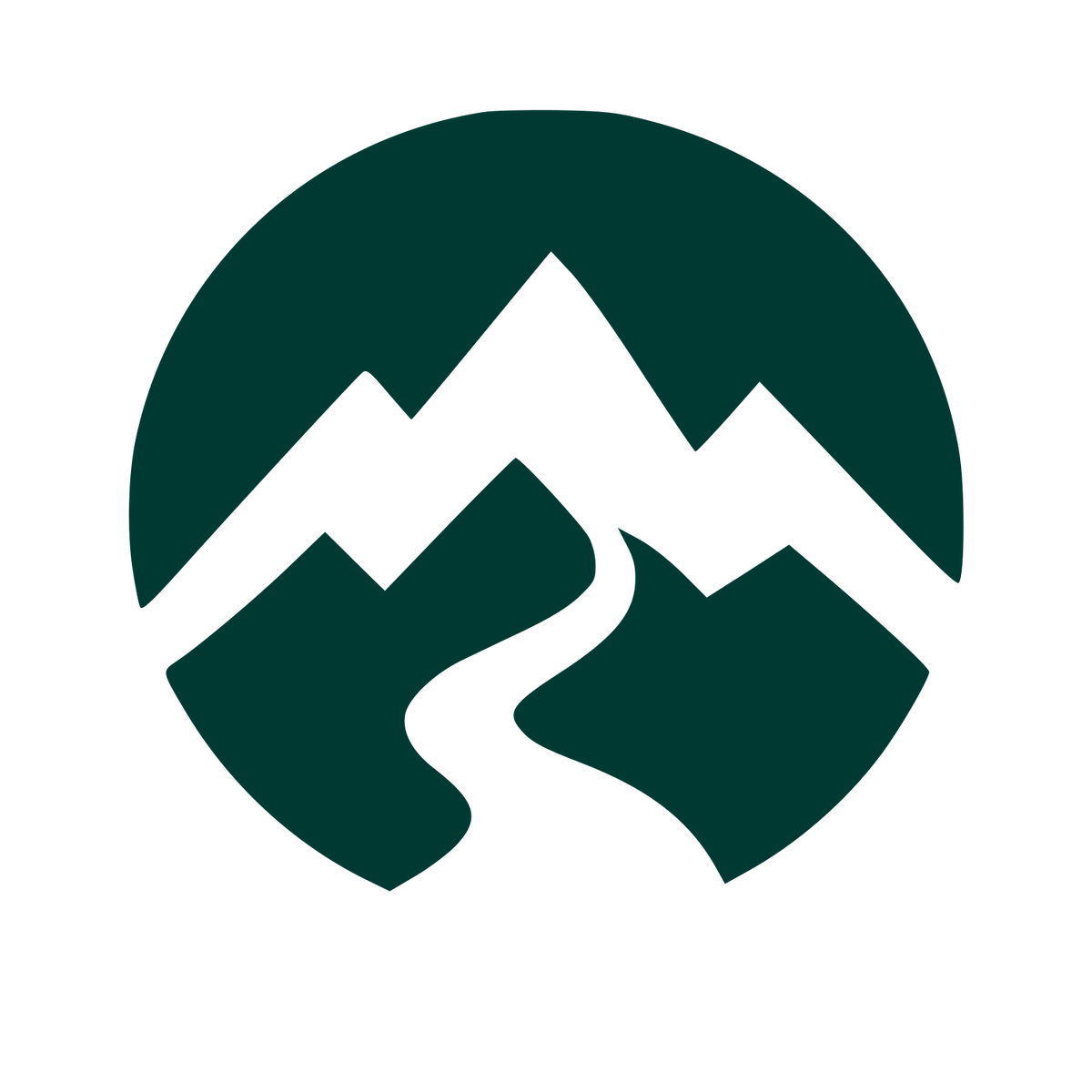 Mountain River Negative Space Logo #003932