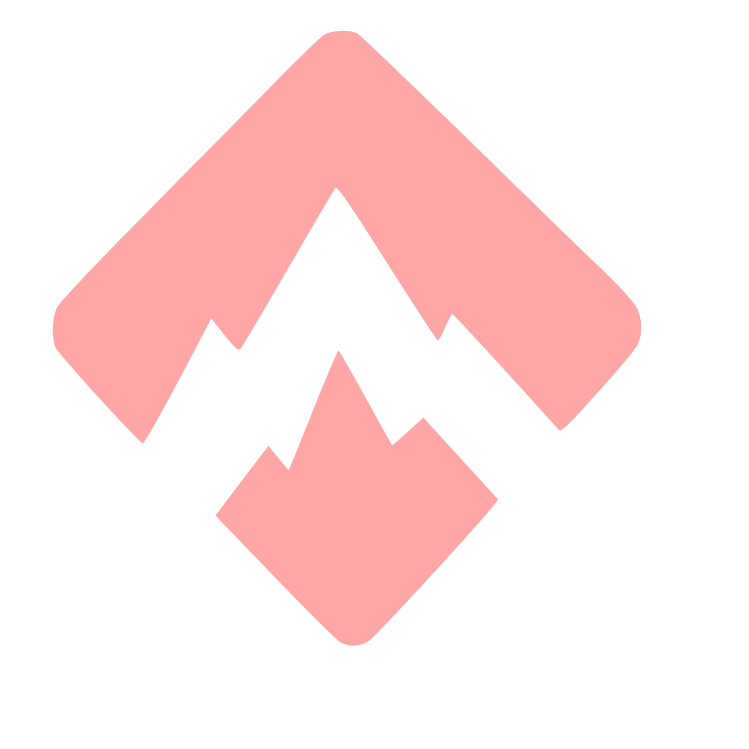 Negative Space Mountain Logo #ffa6a6