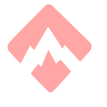 Negative Space Mountain Logo #ffa6a6