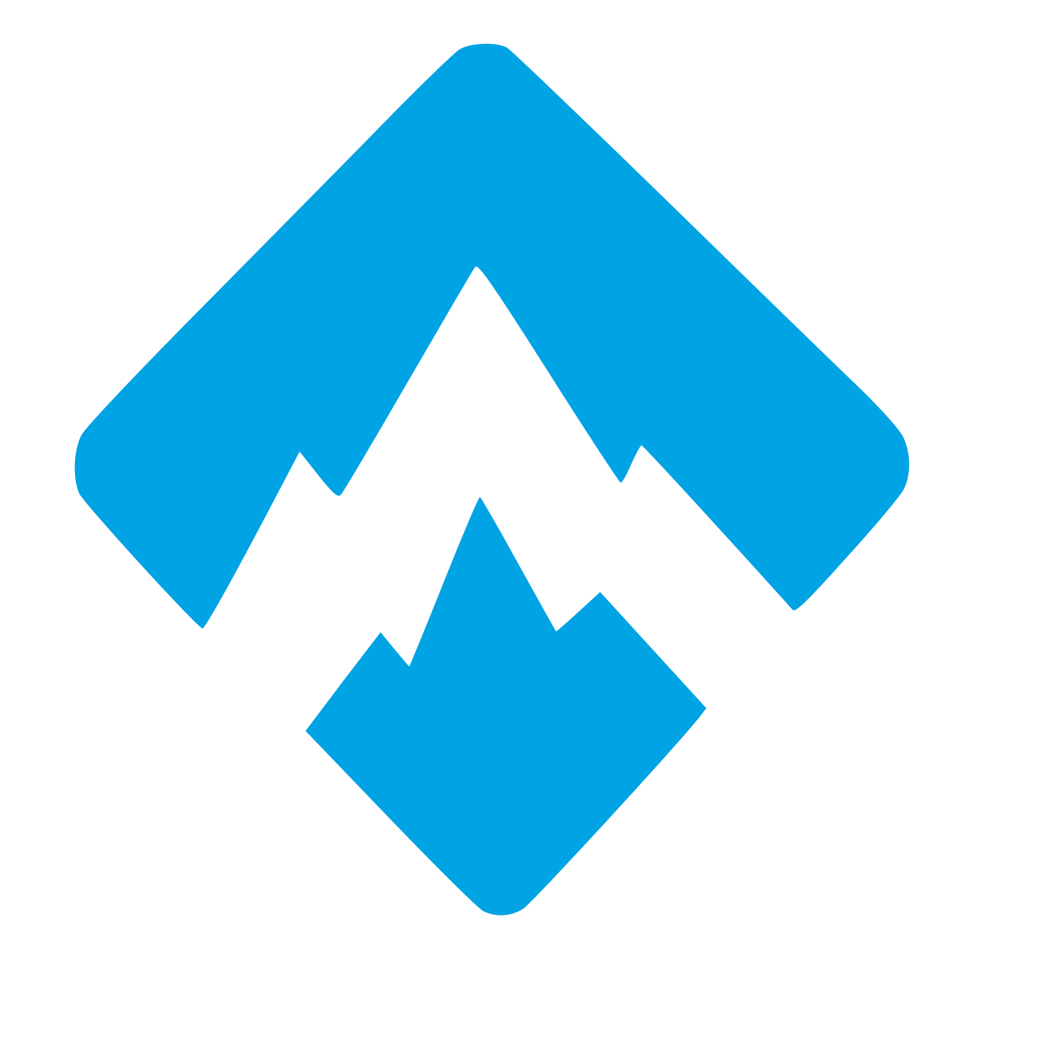 Negative Space Mountain Logo #00a3e4