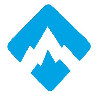 Negative Space Mountain Logo #00a3e4