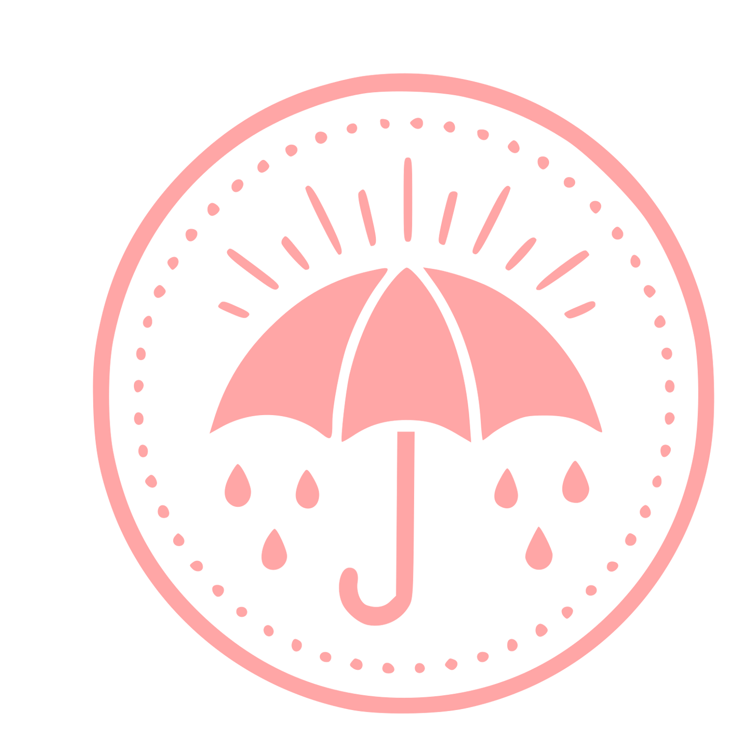 Umbrella Stamp Badge Logo #ffa6a6