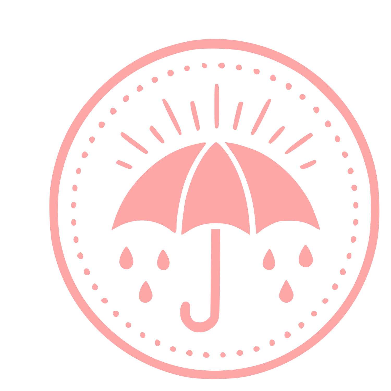 Umbrella Stamp Badge Logo #ffa6a6