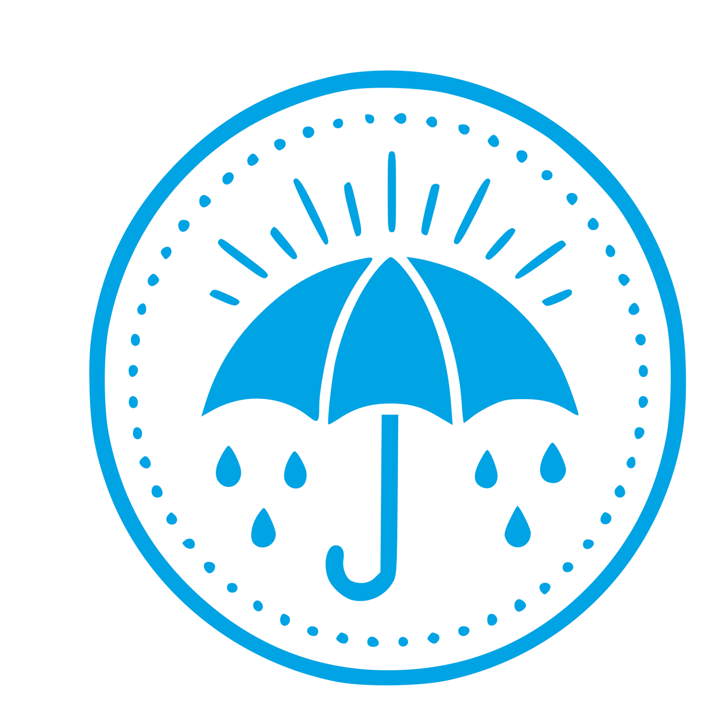 Umbrella Stamp Badge Logo #00a3e4