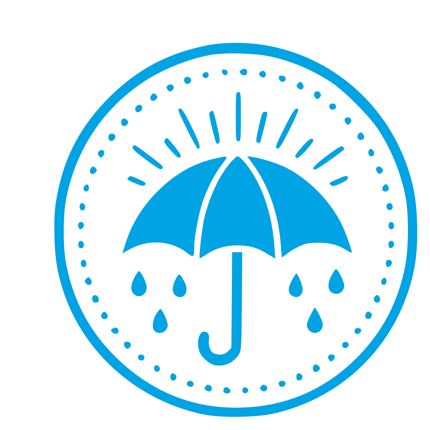 Umbrella Stamp Badge Logo #00a3e4