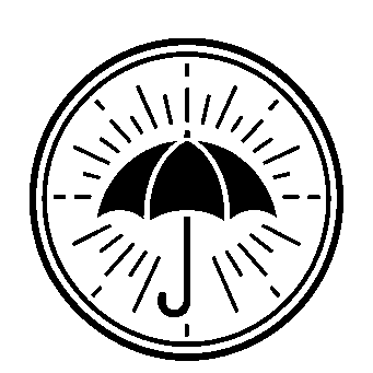 Umbrella Stamp Badge Logo