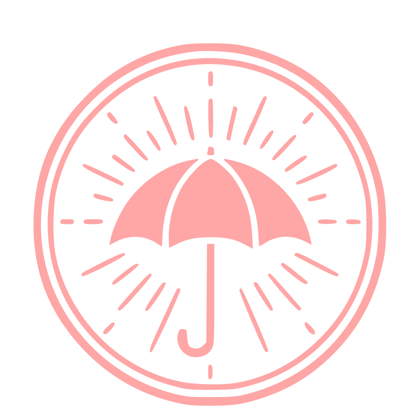 Umbrella Stamp Badge Logo #ffa6a6