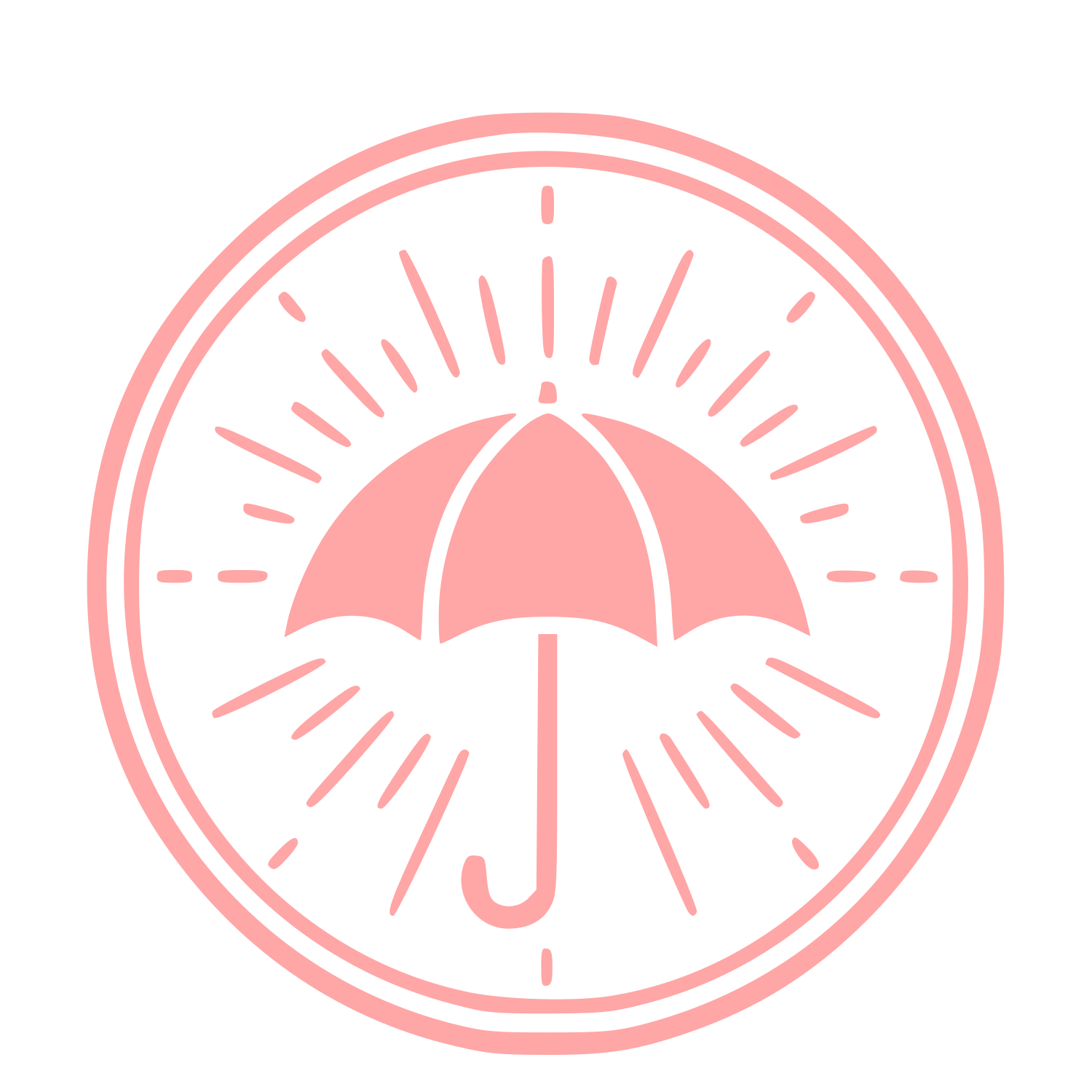 Umbrella Stamp Badge Logo #ffa6a6