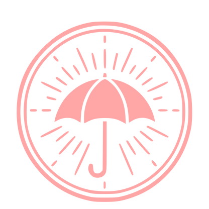 Umbrella Stamp Badge Logo #ffa6a6
