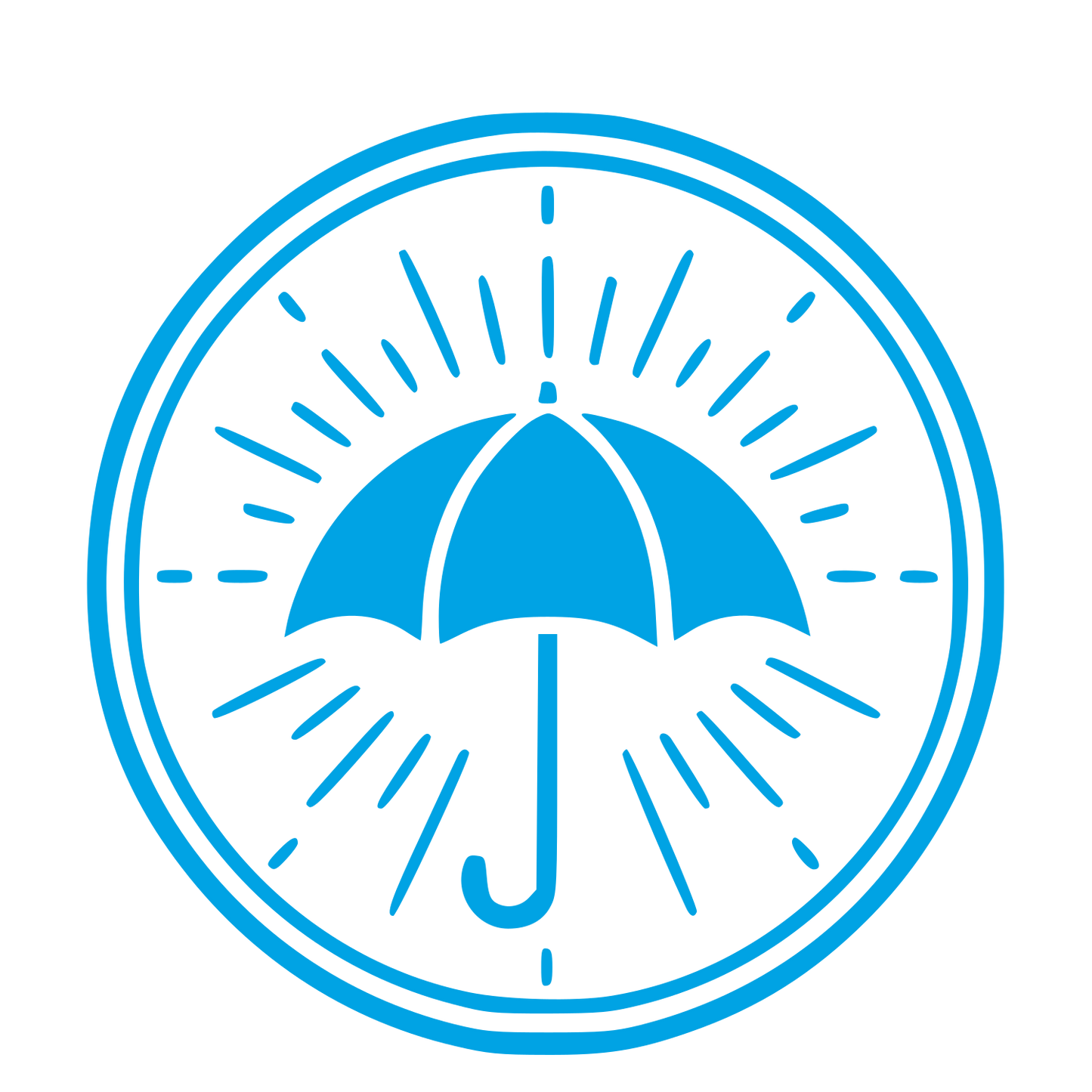 Umbrella Stamp Badge Logo #00a3e4