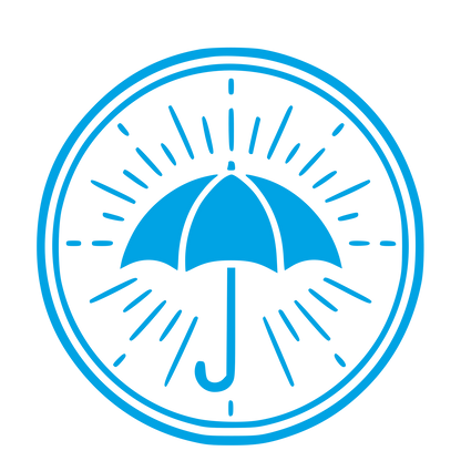 Umbrella Stamp Badge Logo #00a3e4