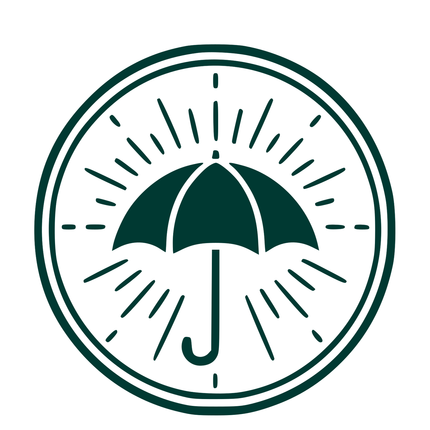 Umbrella Stamp Badge Logo #003932
