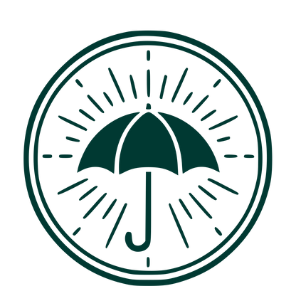 Umbrella Stamp Badge Logo #003932