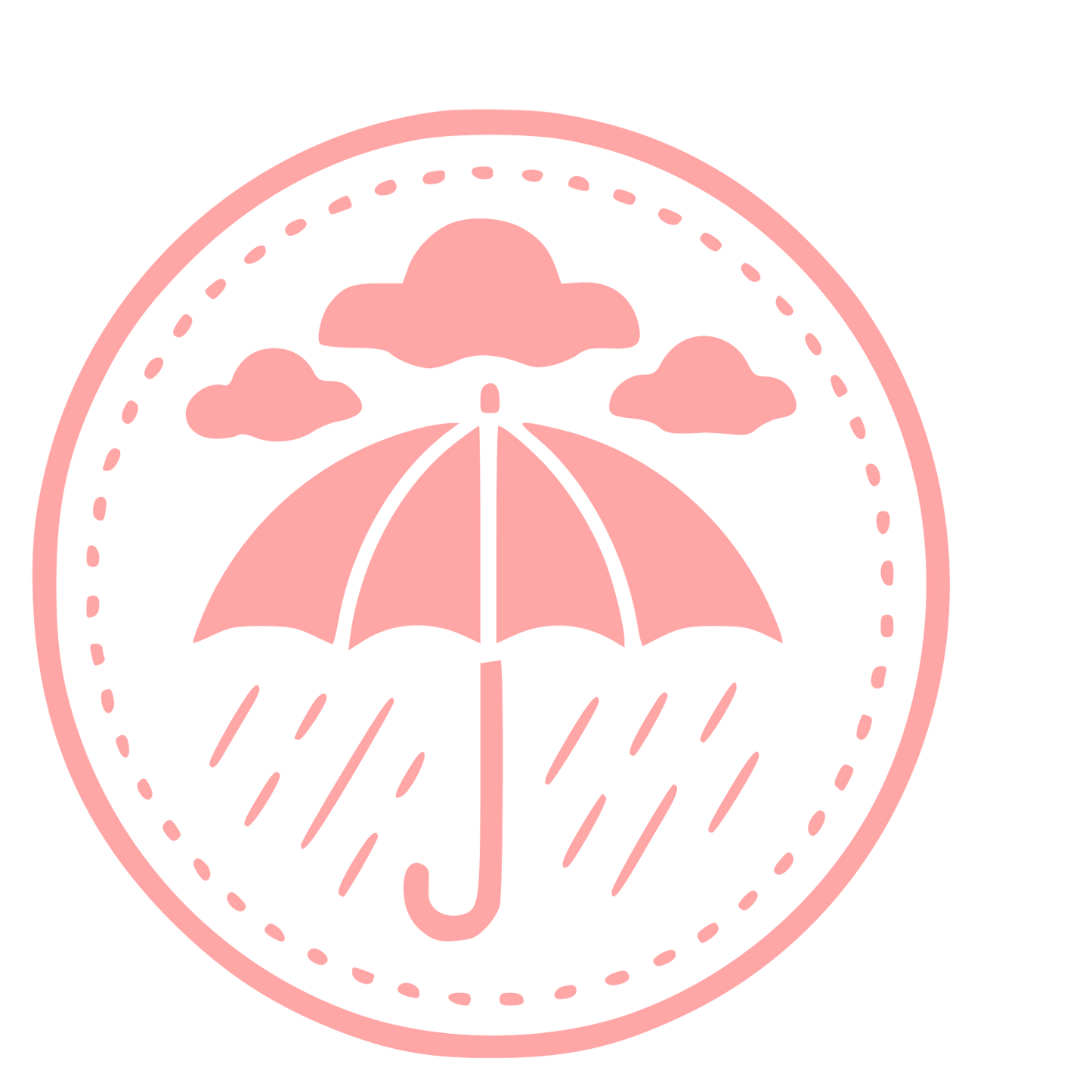 Umbrella Rain Badge Logo #ffa6a6