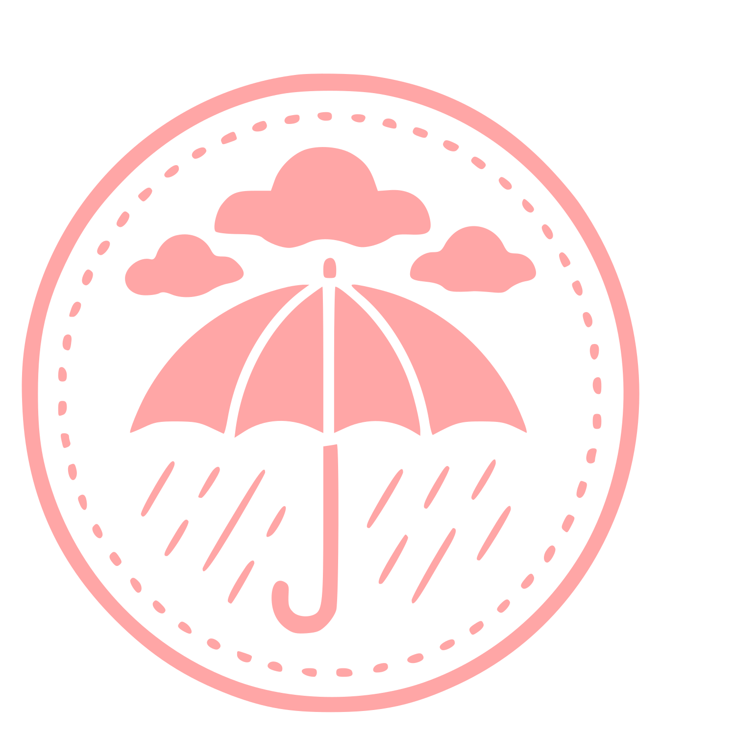 Umbrella Rain Badge Logo #ffa6a6