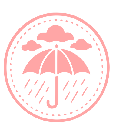 Umbrella Rain Badge Logo #ffa6a6