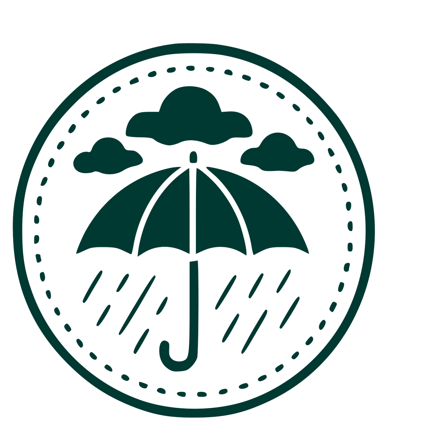 Umbrella Rain Badge Logo #003932