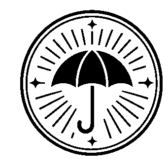 Umbrella Stamp Badge Logo