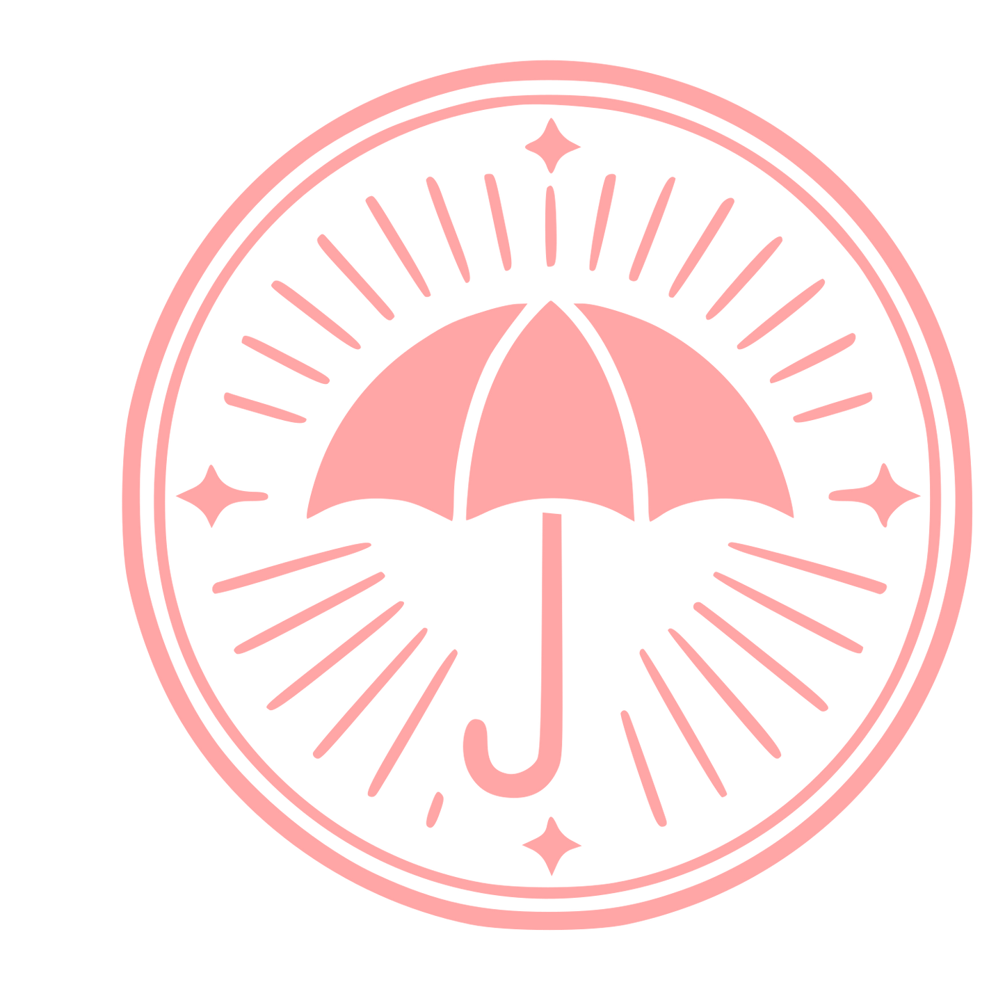 Umbrella Stamp Badge Logo #ffa6a6