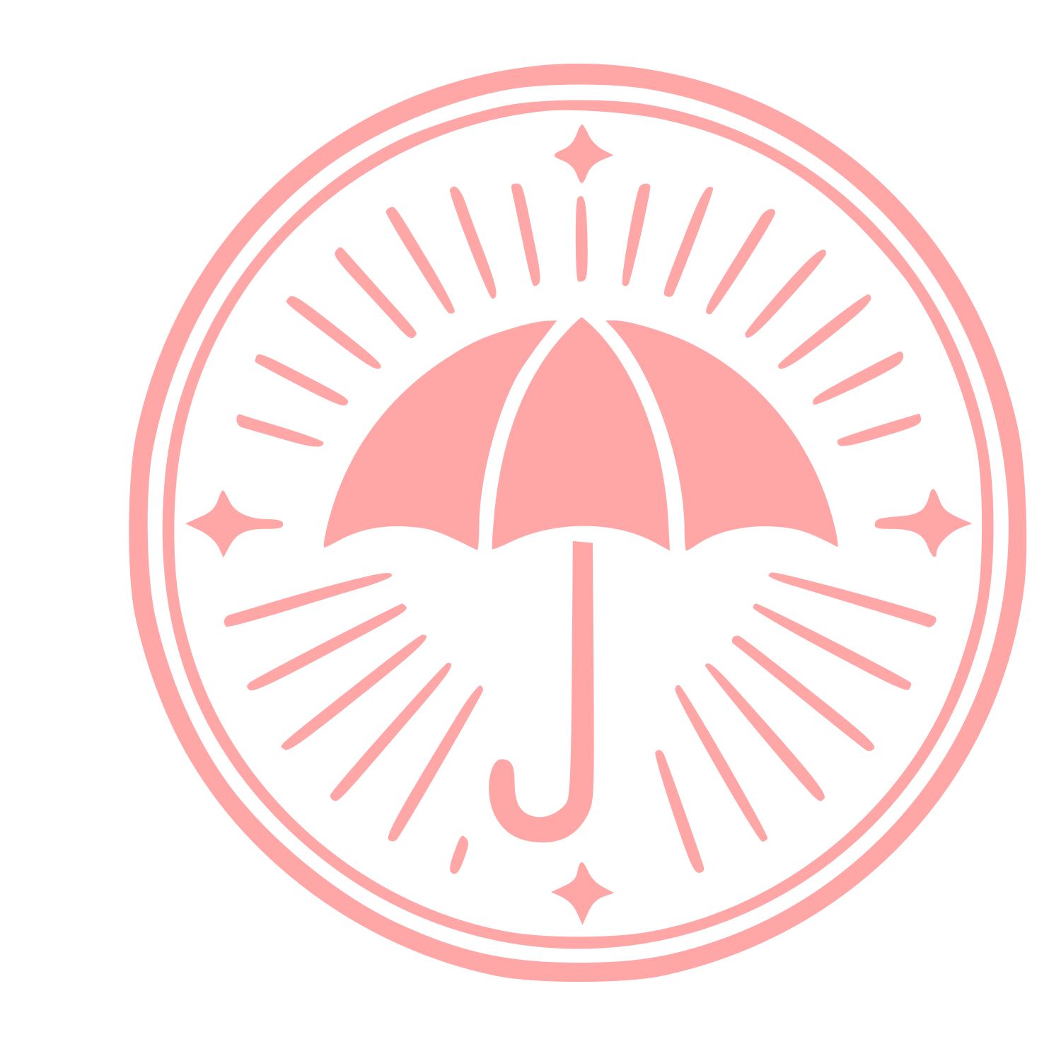 Umbrella Stamp Badge Logo #ffa6a6