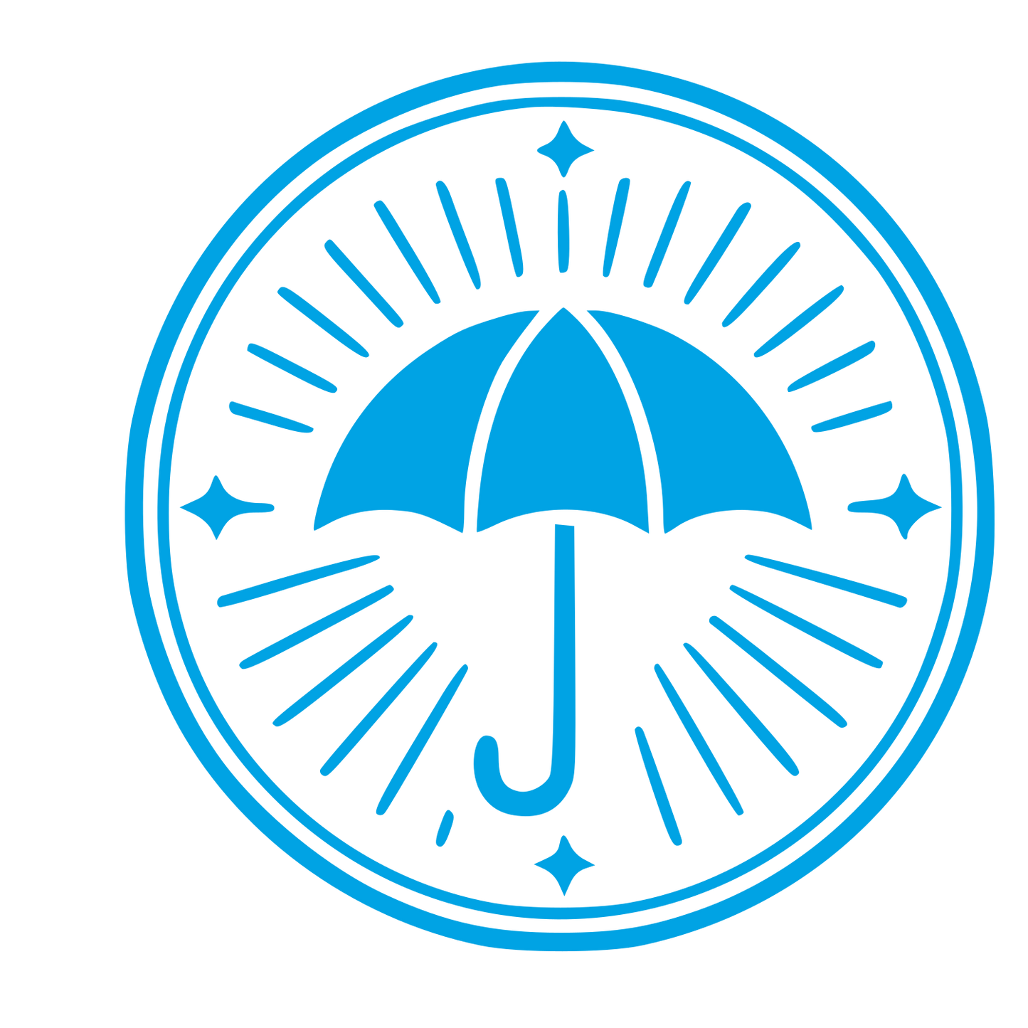 Umbrella Stamp Badge Logo #00a3e4