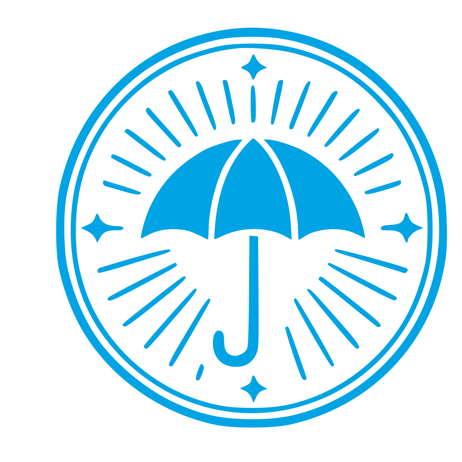 Umbrella Stamp Badge Logo #00a3e4