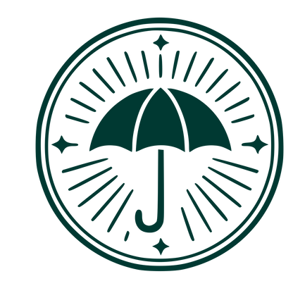 Umbrella Stamp Badge Logo #003932